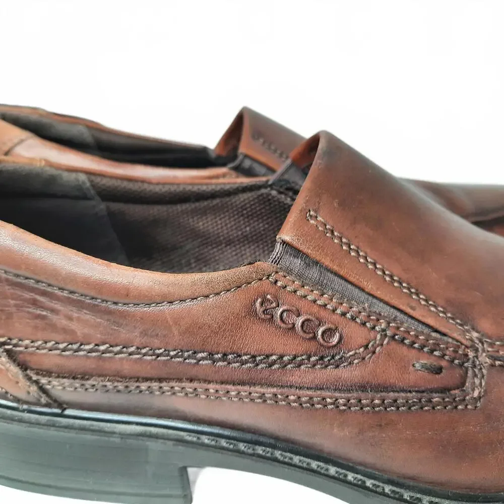 Ecco Men's Brown Leather Slip-On Loafers Size‎ 43